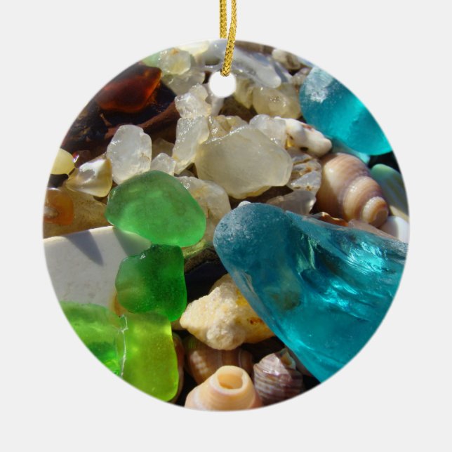 Ornement En Céramique La plage Seaglass ornemente des cadeaux de (Devant)