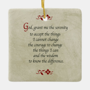 Ornement En Céramique La prière de sérénité/style vintage/double ont