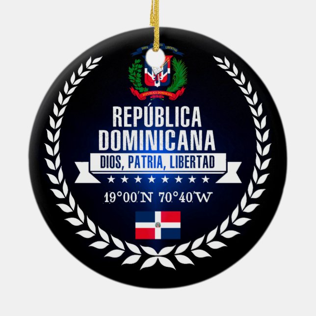Ornement En Céramique La République Dominicaine (Dos)