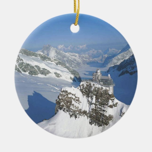 Ornement En Céramique La Suisse, Jungfraujoch, dessus de l'Europe (Devant)