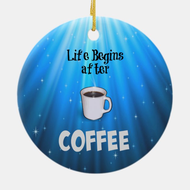 Ornement En Céramique La vie commence après le café (Dos)