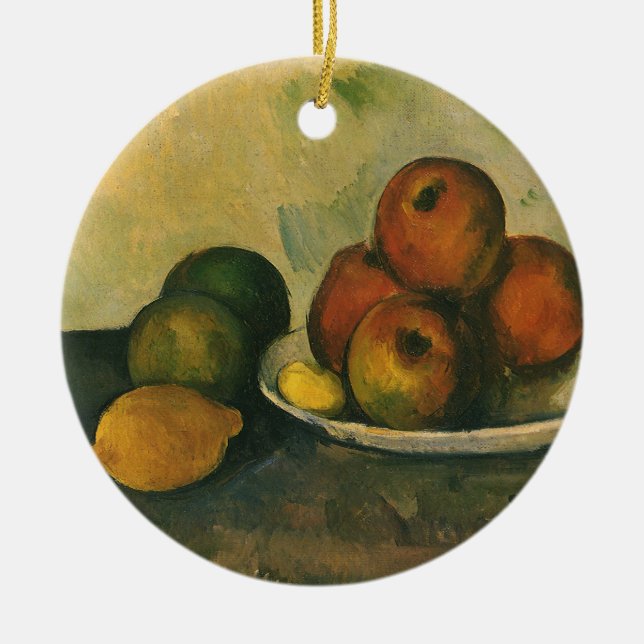 Ornement En Céramique La vie morte avec les pommes par Paul Cezanne (Devant)