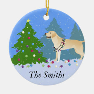 Ornement En Céramique Laboratoire blanc dans l'arbre de Noël décorant la