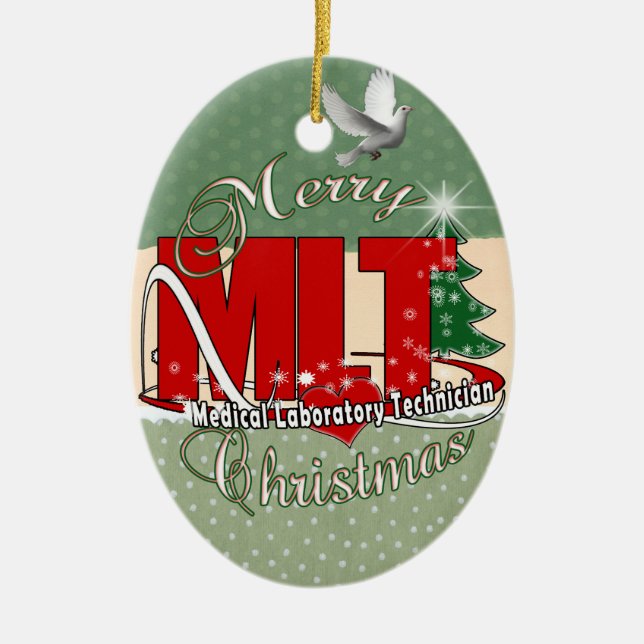 ORNEMENT EN CÉRAMIQUE LABORATOIRE MÉDICALE TECH DE NOËL DE MLT (Devant)
