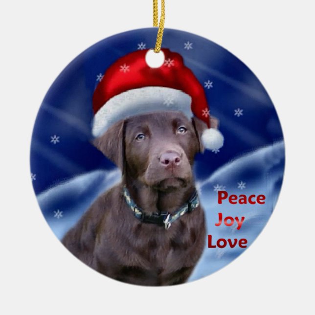 Ornement En Céramique Labrador Retriever Christmas (Devant)