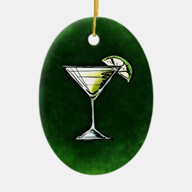 Ornement En Céramique L'absinthe au cocktail vert (Devant)
