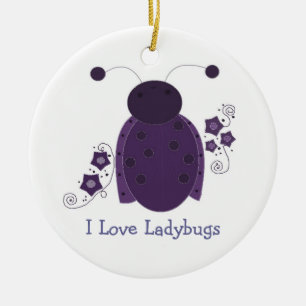 Ornement En Céramique Ladybug blanc
