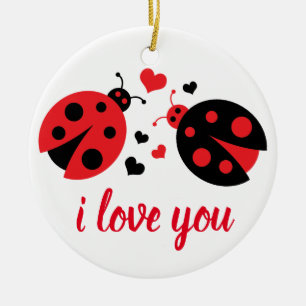 Ornement En Céramique Ladybug Love