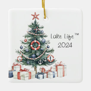 Ornement En Céramique Lake Life Nautical Christmas Tree Ornament 2024