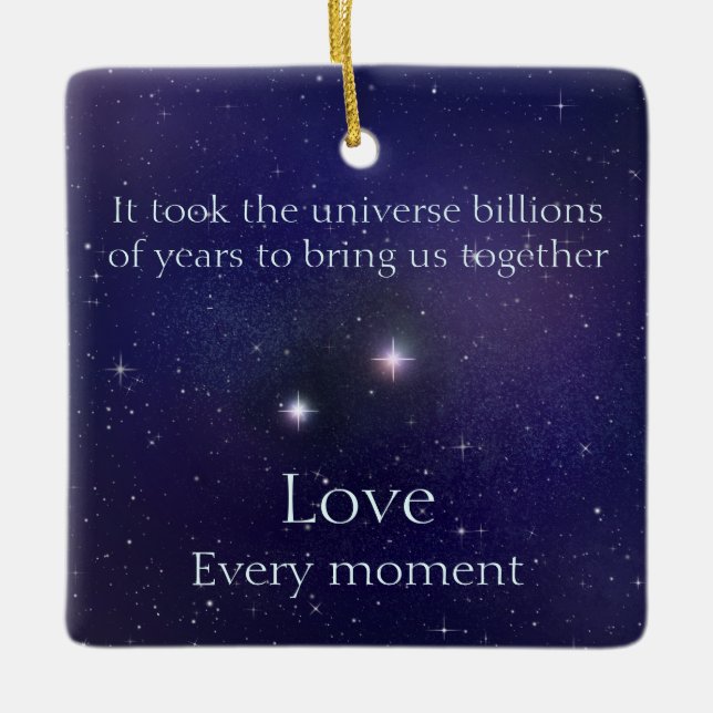 Ornement En Céramique L'amour écrit dans les étoiles Paroles sentimental (Devant)