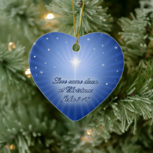 Ornement En Céramique L'amour est descendu à l'ornement de coeur de No