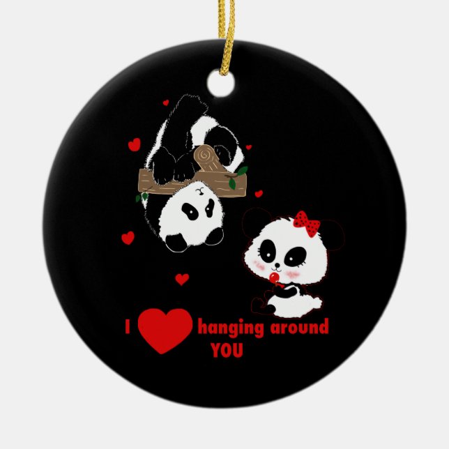 Ornement En Céramique L'amour qui vous entoure PANDA BEARS par LeahG (Devant)