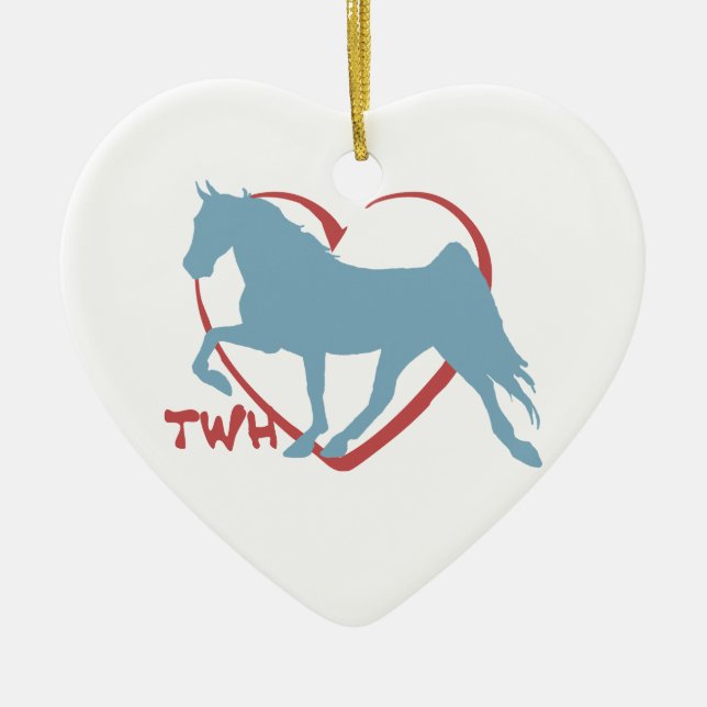 Ornement En Céramique L'Amoureux du cheval de randonnée (Devant)