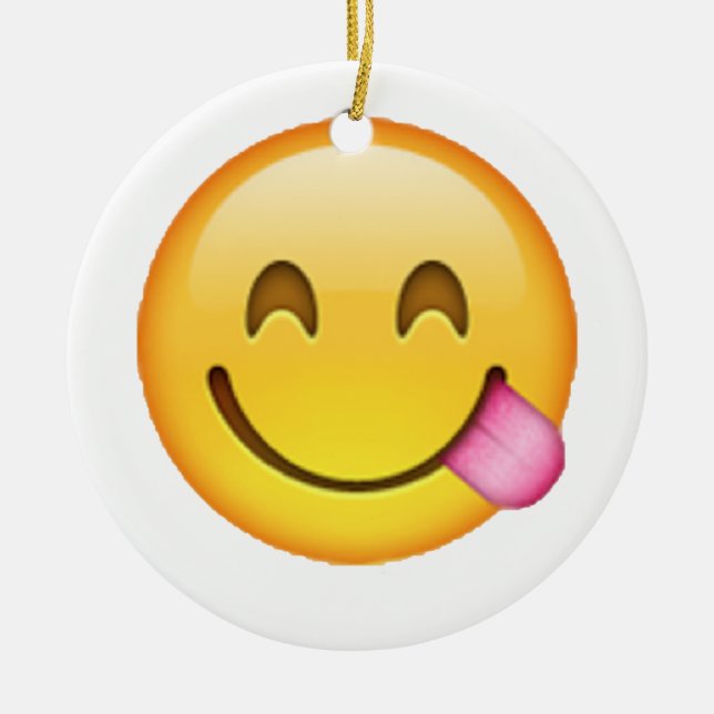 Ornement En Céramique Langue - Emoji (Devant)