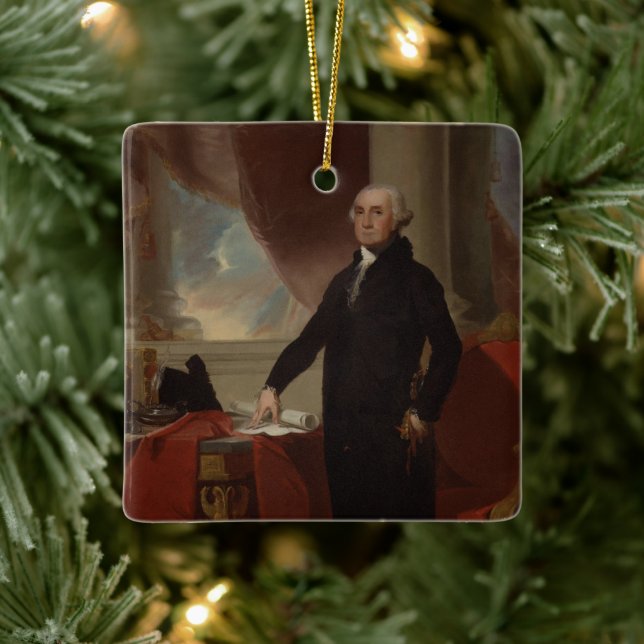 Ornement En Céramique Lansdowne Portrait : Le président américain George (Arbre)