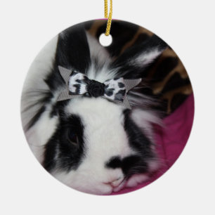 Ornement En Céramique Lapin avec l'ornement d'arc