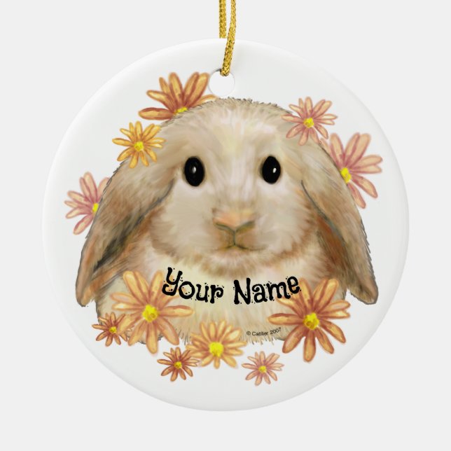 Ornement en céramique lapin King Bunny (Devant)