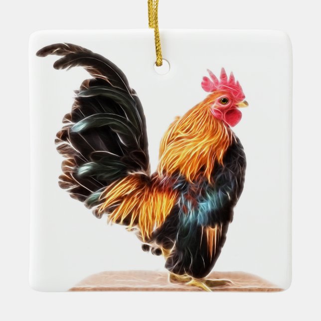 Ornement En Céramique L'art lumineux du poulet (Devant)