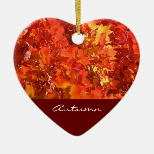 Ornement En Céramique L'automne ornemente le feuille coloré orange beau
