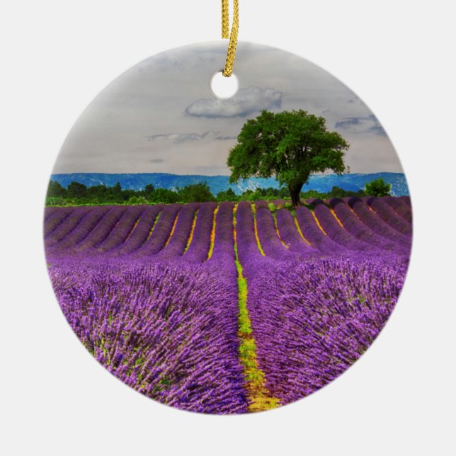 Ornement En Céramique Lavender Field pittoresque, France (Devant)