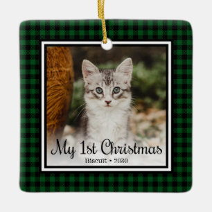 Ornement En Céramique Le 1er Noël de chaton