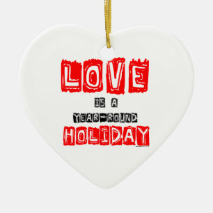 Ornement En Céramique Le "amour est souvenir en céramique des vacances
