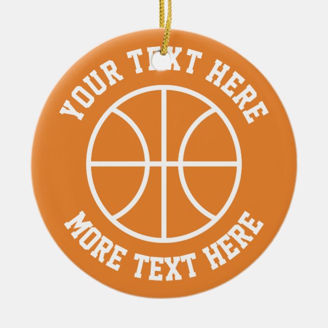 Ornement En Céramique Le basket-ball fait sur commande folâtre (Devant)