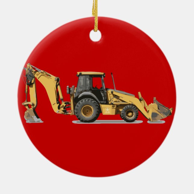 Ornement En Céramique Le bêcheur d'excavatrice de construction le plus (Dos)
