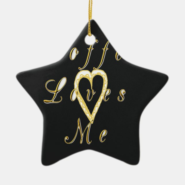 Ornement En Céramique Le café m'aime. (Devant)