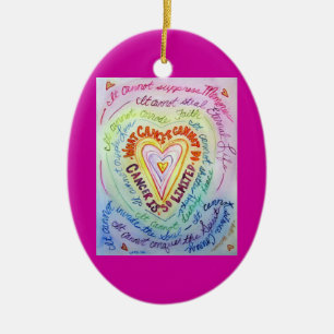 Ornement En Céramique Le cancer du coeur arc-en-ciel ne peut pas faire O