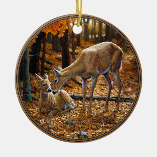 Ornement En Céramique Le cerf de Virginie - automne (Devant)