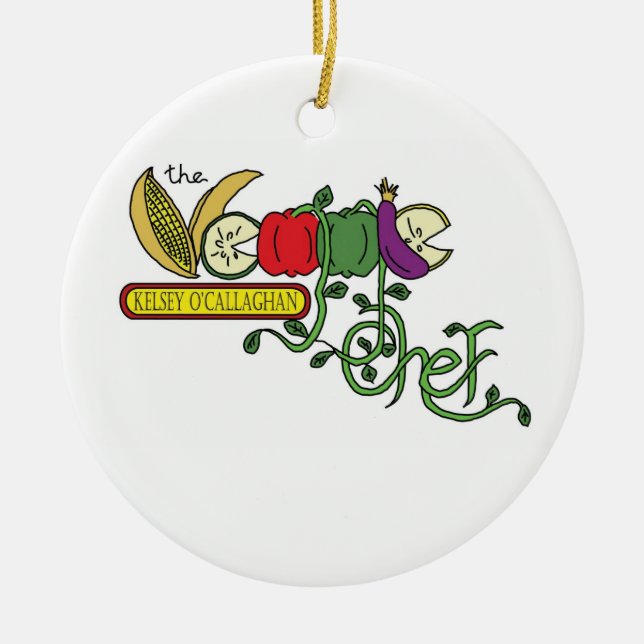 Ornement En Céramique Le chef végétarien Ordament (Devant)