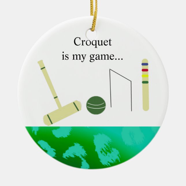 Ornement En Céramique Le Croquet est mon jeu (Devant)