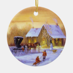 Ornement En Céramique Le cru personnalisent Noël de Noël de photo