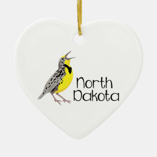 Ornement En Céramique Le Dakota du Nord Meadowlark