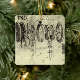 Ornement En Céramique Le dessin d'ingénierie de Léonard de Vinci représe