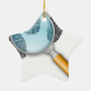 Ornement En Céramique Le doigt révélateur de découverte d'indices relève