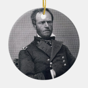 Ornement En Céramique Le Général William Tecumseh Sherman, gravé après a