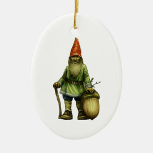 ORNEMENT EN CÉRAMIQUE LE GNOME DE FORÊT