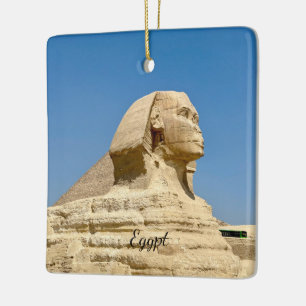 Ornement En Céramique Le Grand Sphinx de Gizeh contre un ciel bleu clair