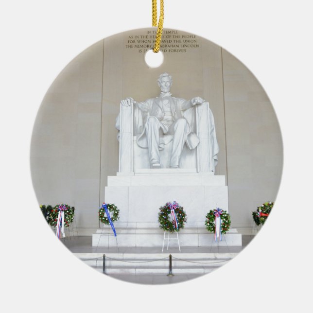 Ornement En Céramique Le Lincoln Memorial. (Devant)