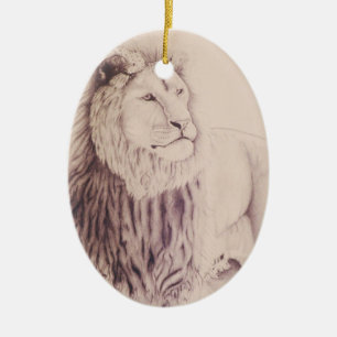Ornement En Céramique Le lion de l'ornement de Joyeux Noël de Judah