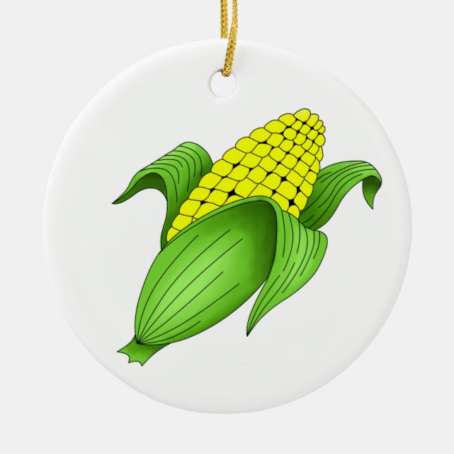 Ornement En Céramique Le Maïs Sur L'Ornement Du Cob (Devant)