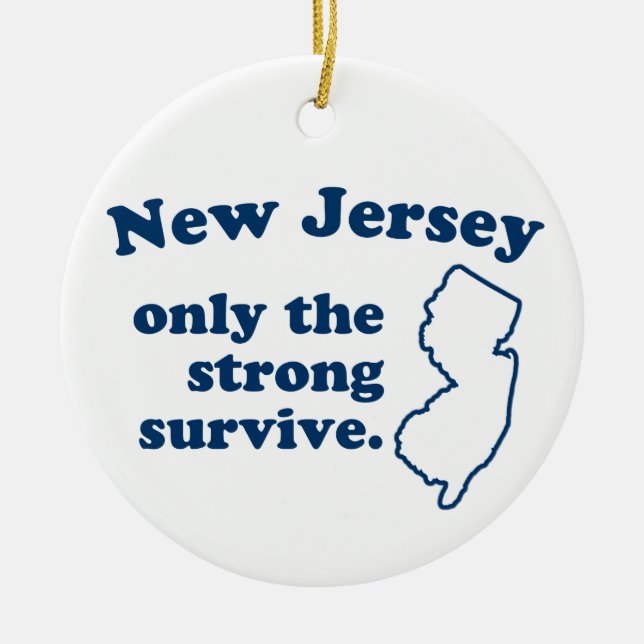 Ornement En Céramique Le New Jersey Seule La Forte Survie (Devant)
