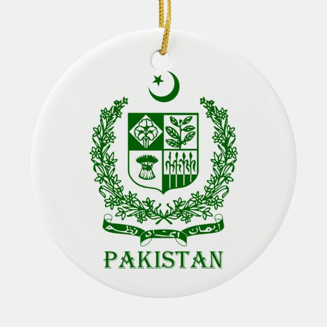Ornement En Céramique Le PAKISTAN - emblème/manteau des (Devant)