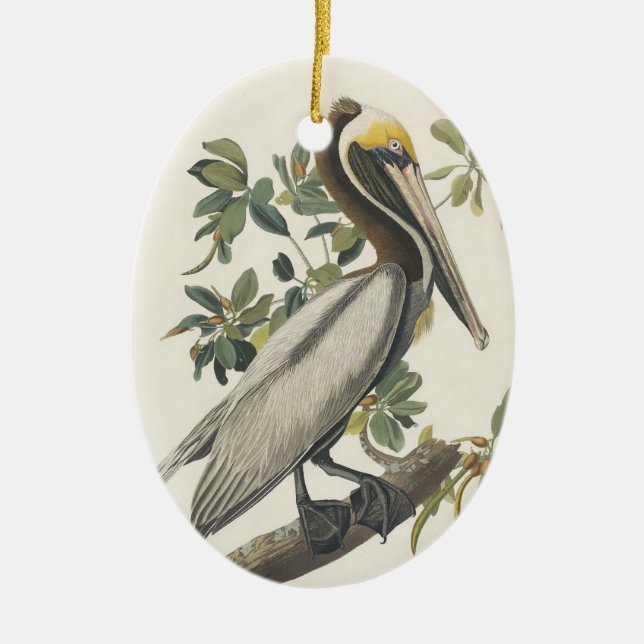 Ornement En Céramique Le pélican Brown d'Audubon (Devant)