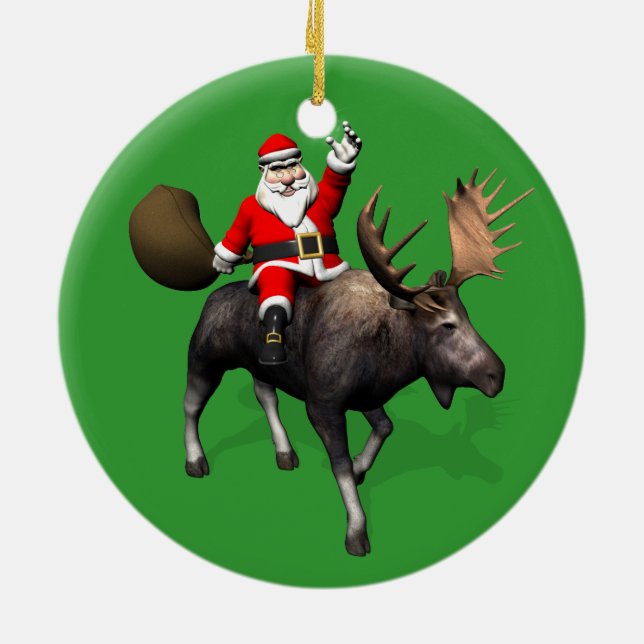 Ornement En Céramique Le Père Noël À L'Oie (Dos)