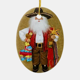 Ornement En Céramique Le père noël texan du sud-ouest mexicain