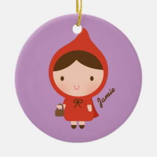 Ornement En Céramique Le Petit Chaperon Rouge Conte de Fées pour Filles