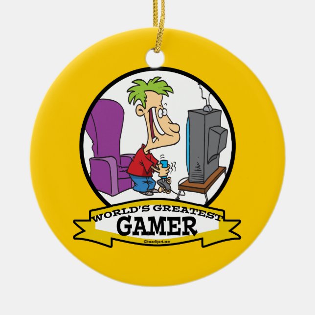 ORNEMENT EN CÉRAMIQUE LE PLUS GRAND DESSIN DE GAMER II (Devant)